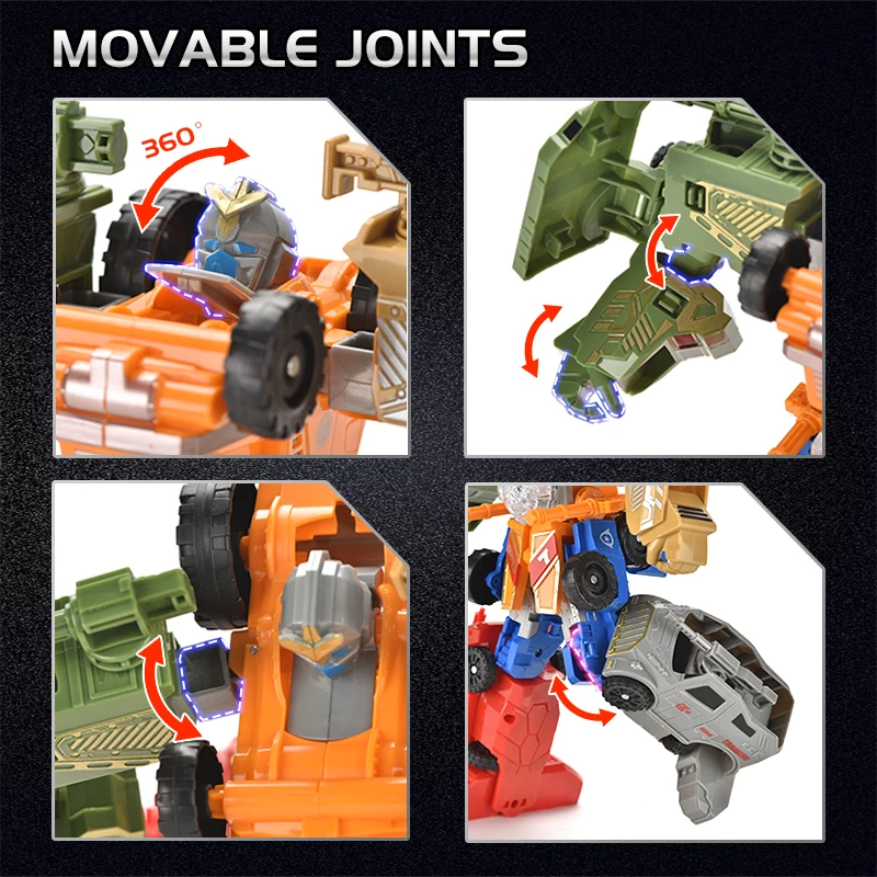 Futuristic Combined Transforming Robot Toy 7 in 1 Deformation Robot Car Toys  for Children
