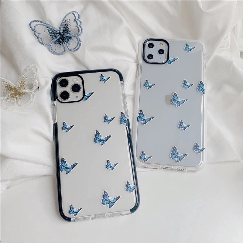 For Iphone 12 Case Mini Simple Blue Butterfly 11 Pro Max 8 Plus 7 Cute X Xr 12mini Xs Phone Cover Buy Cute Case For Iphone Phone Case For Iphone 11 For Iphone