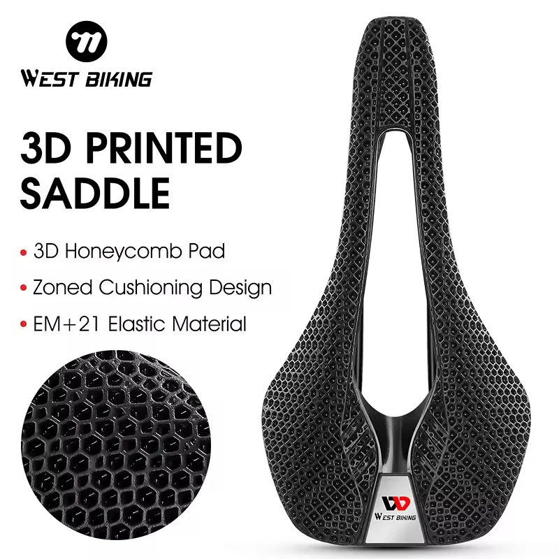 Sella Per Bici Stampata 3D - Leggera 160g, Con Struttura Alveare, Ammortizzante E Traspirante Per MTB E Strada