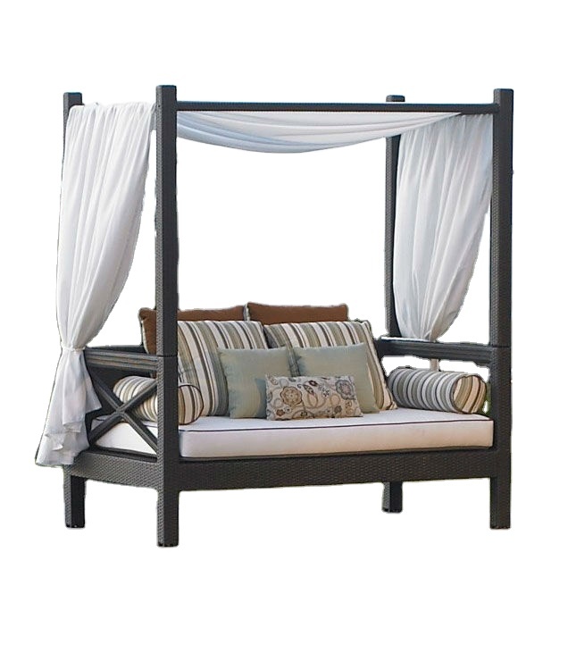 Good Price Outdoor Furniture Day Light Lounger with  Canopy Two Persons Lounger Chair