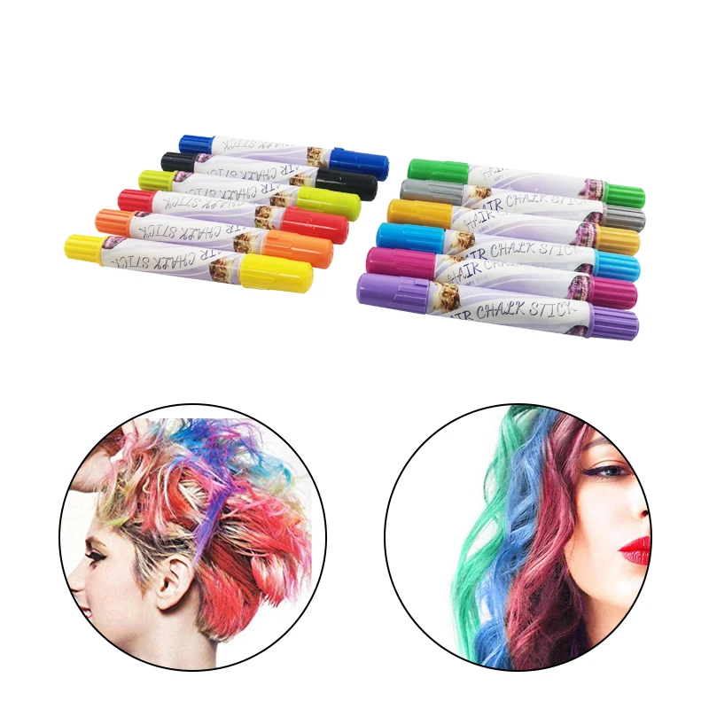 High Quality Temporary Hair Chalk Stick,12 Colors Hair Dye For Party