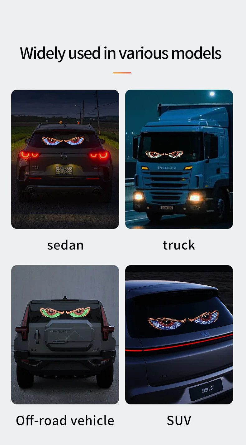 New LED Devil Eyes for Trucks - Flexible App-Controlled Rear Window ...