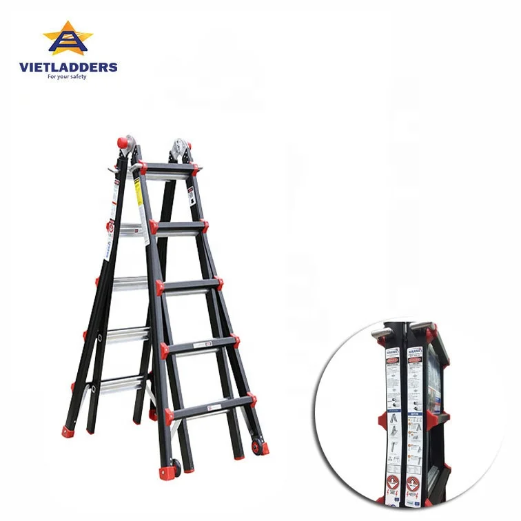 Versatile En131 Aluminum Ladder 4x5 Steps Multi-position Functionality ...