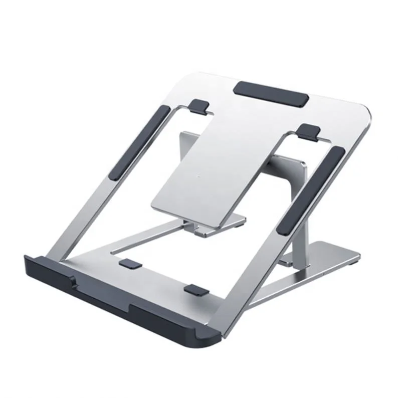 Supporto Portatile In Alluminio Per Laptop POUT EYES3 ANGLE, Colore Grigio, Regolabile E Pieghevole - 2