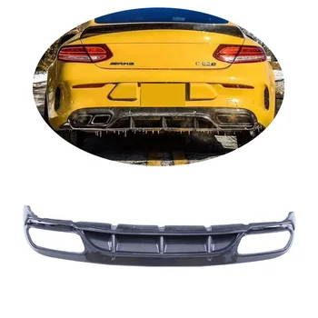 For Mercedes-Benz W205 C63 C43 Coupe ED1 style carbon fiber Rear lip rear diffuser bumper lip