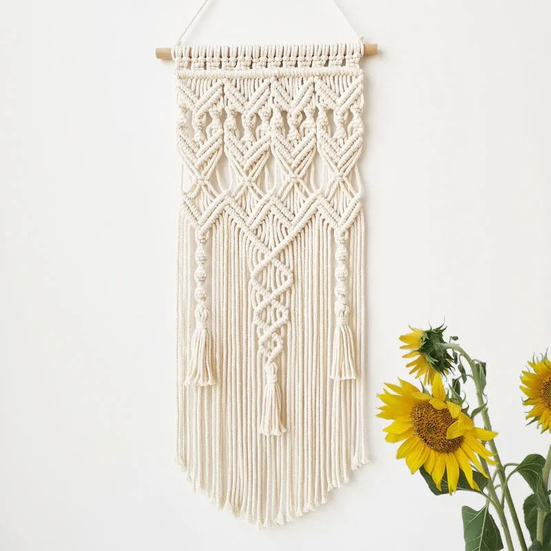 Handmade Set of 3 Bohemian Macrame Wall Hanging Tapestry Small Art Deco Home Decoration for Bedroom Living