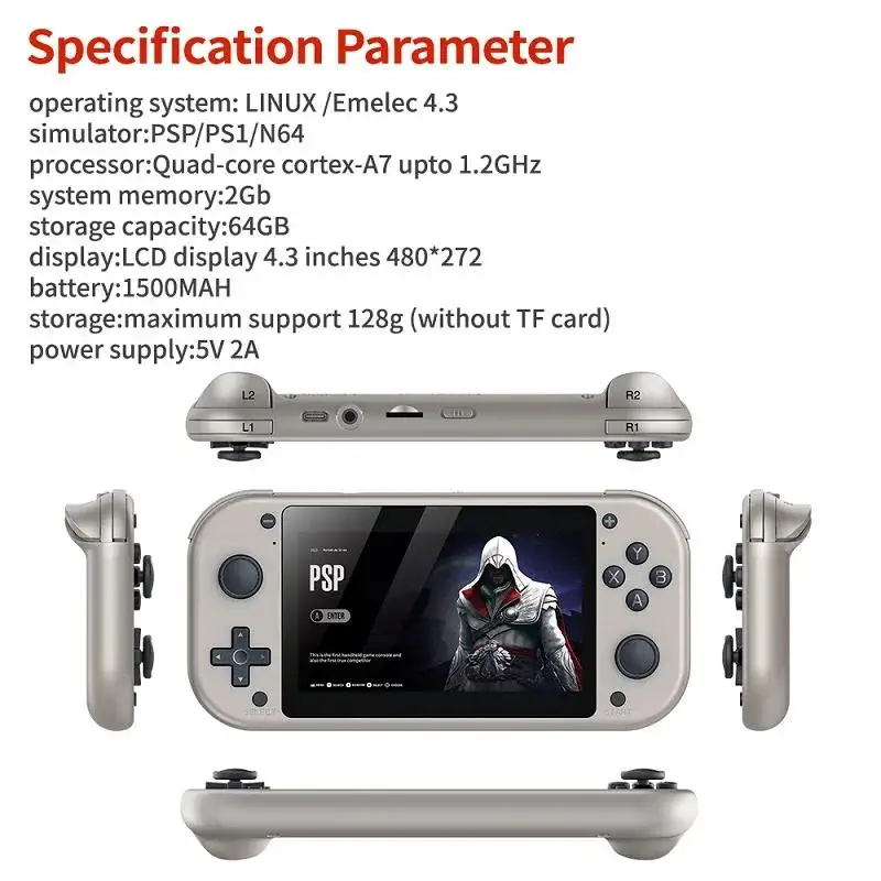 M17 レトロ携帯ゲーム機 オープンソースLinuxシステム 4.3インチIPS