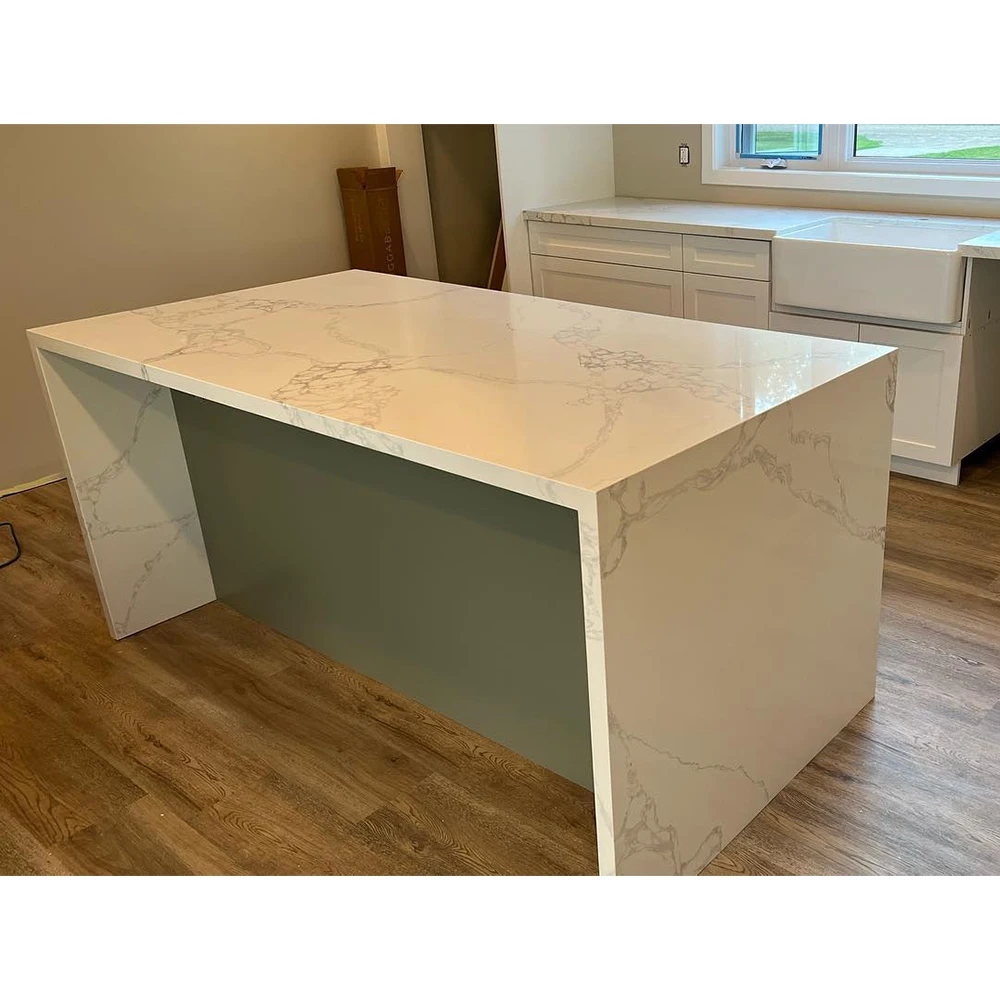 Mc9270 Artificial Quartz Stone Slabs Faux Stone Panel White Calacatta