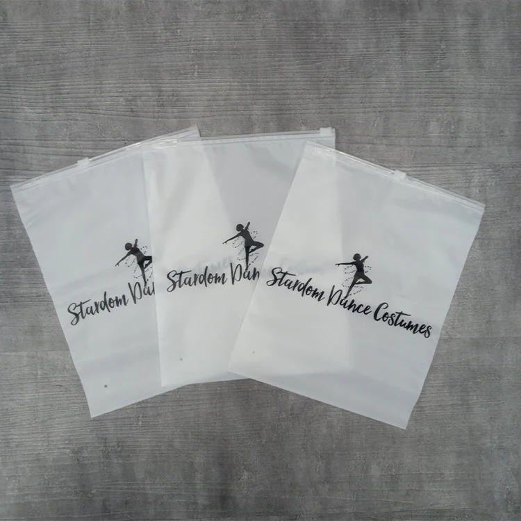 Custom Matte/frosted Plastic Packaging Zipper Bags, T Shirt Swimwear Zip  Lock Clothing Bags With Logo 