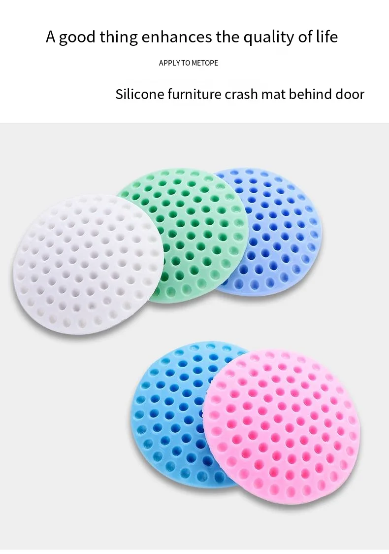 Golf door back mute silicone crash pad Punch free door stop door against the wall handle cushion supplier