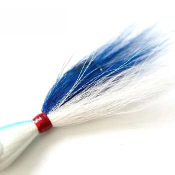 Jig Head Lead Bucktail 84g Hand Tied Bucktail with Mylar Accents Super Strong Black Nickle Saltwater Hooks Fishing Lures – Metal Jig – view 5