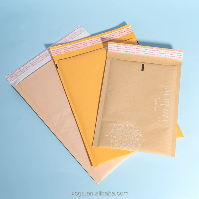 Ecological Protection Cushioned Biodegradable Kraft Bubble Mailers