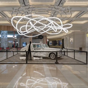 ECOJAS Pearl Glass Ball Lighting for Villa Hotel Show Room Shopping Mall Customized Chandelier