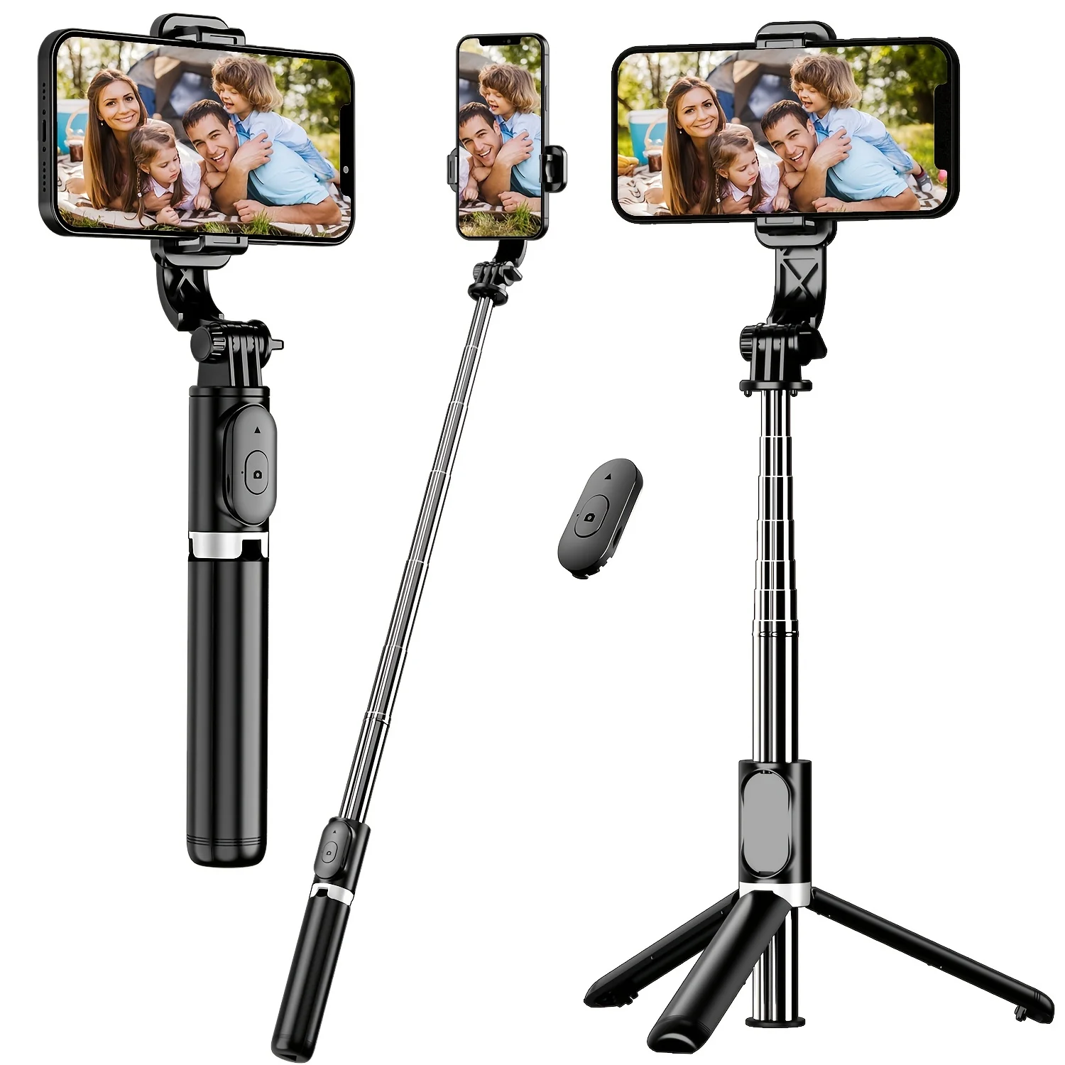 Extendable Selfie Stick Tripod with Wireless Remote and Tripod