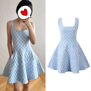 Bettergirl 2026 Ramadan French Fashion Lingge Sleeveless Knitted Strap Dress
