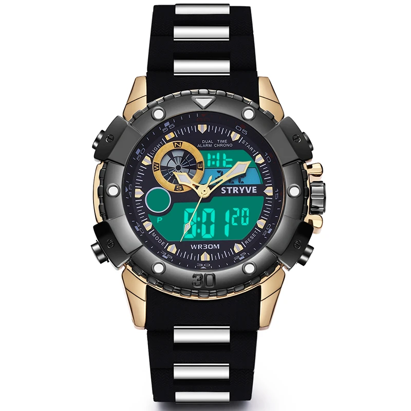 STRYVE LED Digital Watch Men Luxury Sports Watches Men Electronic Clock Climbing Outdoor High Quality Movement watches