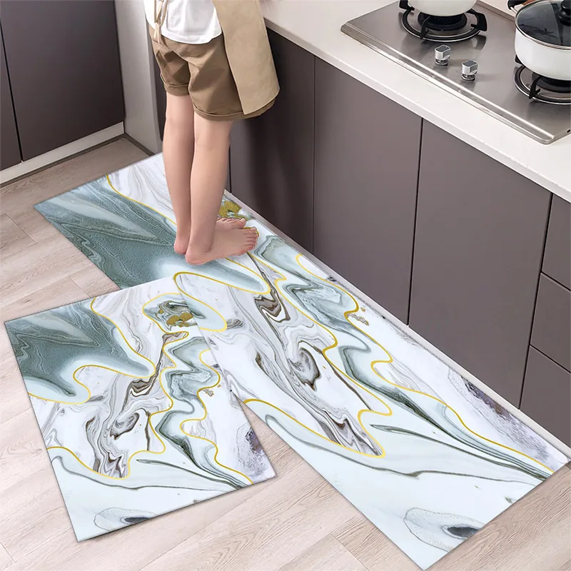 Kitchen Foot Mat Home Bedroom Living Room Doormat Entrance Door Room Rugs Non-slip and Washable Kitchen Carpet Set manufacture