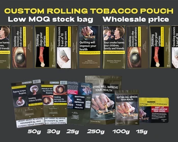 tobacco 15g price Custom Resealable 30g Three Sides Sealed Tobacco Pouches