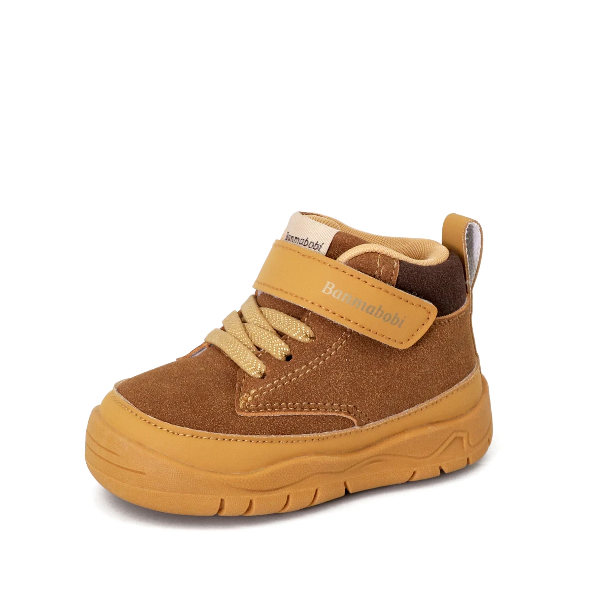 High Top Anti-slip Soft TPR Outsole Spring Autumn Brown Baby Kids Toddler Boys Boots Shoes