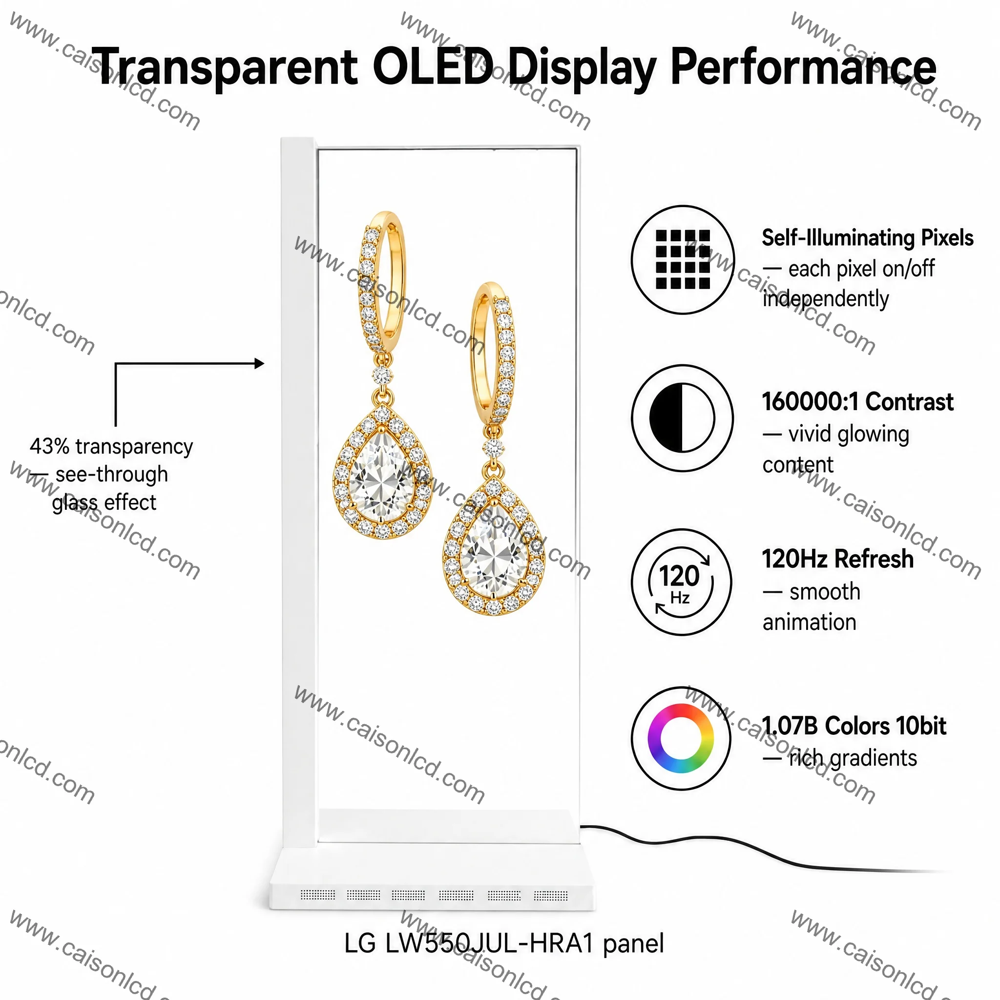 product 55 inch vertical transparent oled screen 1920  1080 transparent oled display digital signage and display lw550jul hma1230-6