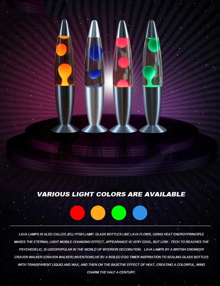2021 Modern Design Large Bulb Lava Lamp With Led Usb Colorful And White
