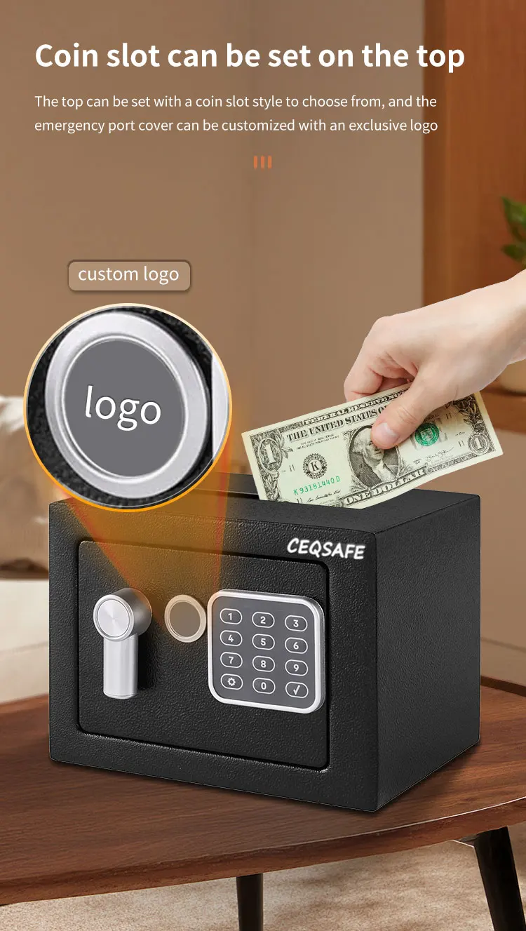 CEQSAFE High Quality Home Room Metal Code Security Digital Deposit Small Safe Box manufacture