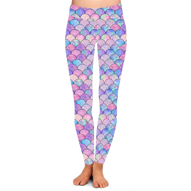 Buy Fish Scale Printed Leggings,Mermaid 