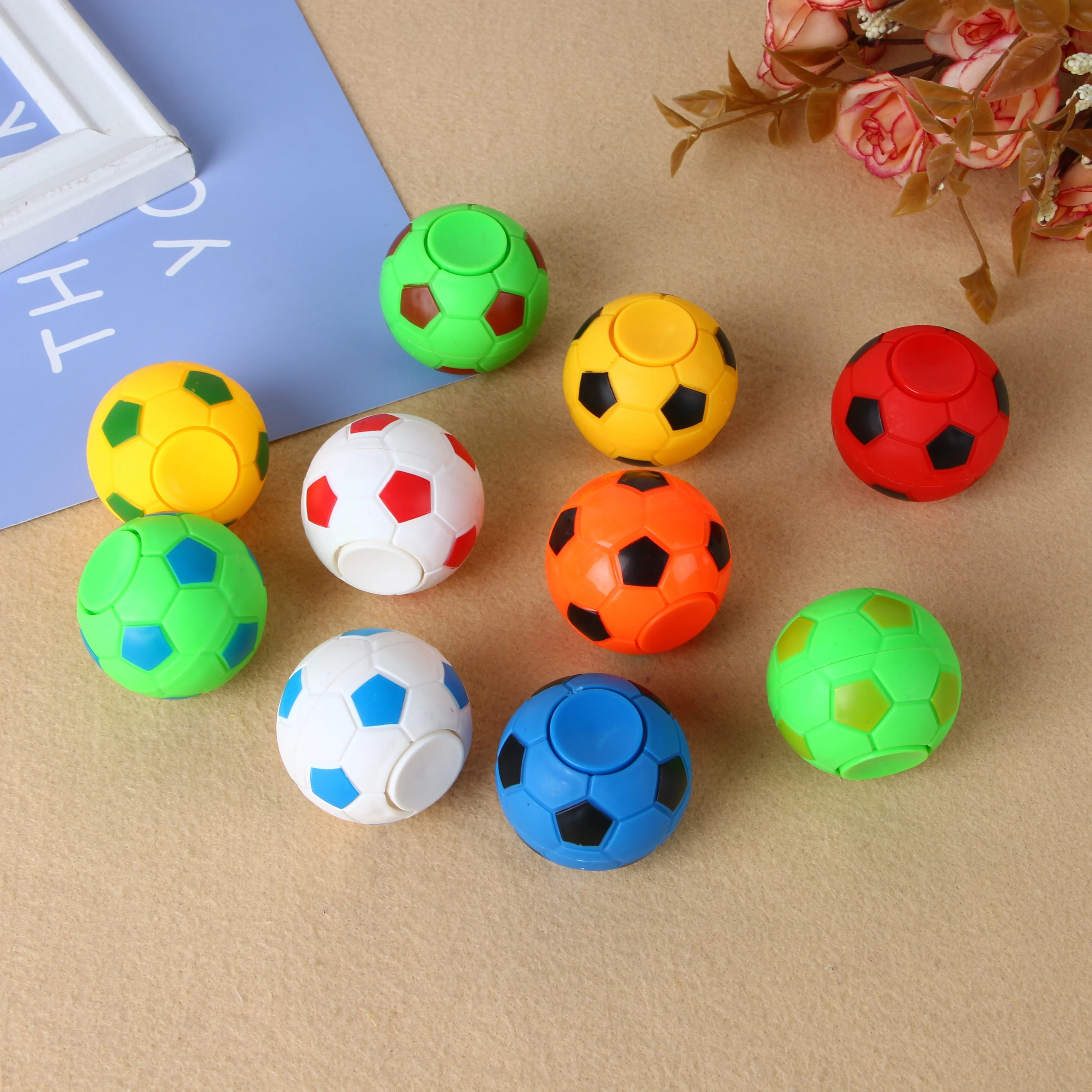 Рекламный подарок для детей, недорогие игрушки-антистресс, футбольные Спиннеры для пальцев, игрушки