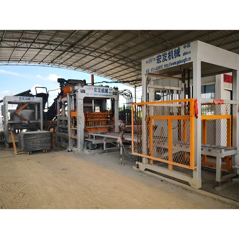 Interlocking Paving Stone Kerb  Brick Making Machinery of  Block Clamper  Block Stacker Brick Cubing Machine System in Nigeria