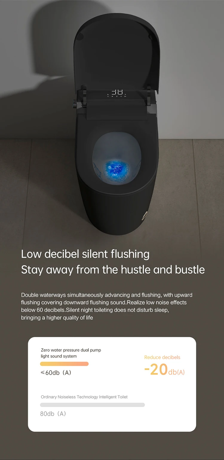 product high quality ceramic sanitary ware bathroom smart toilet black ceramic automatic electronic control bidet wc intelligent toilet-15
