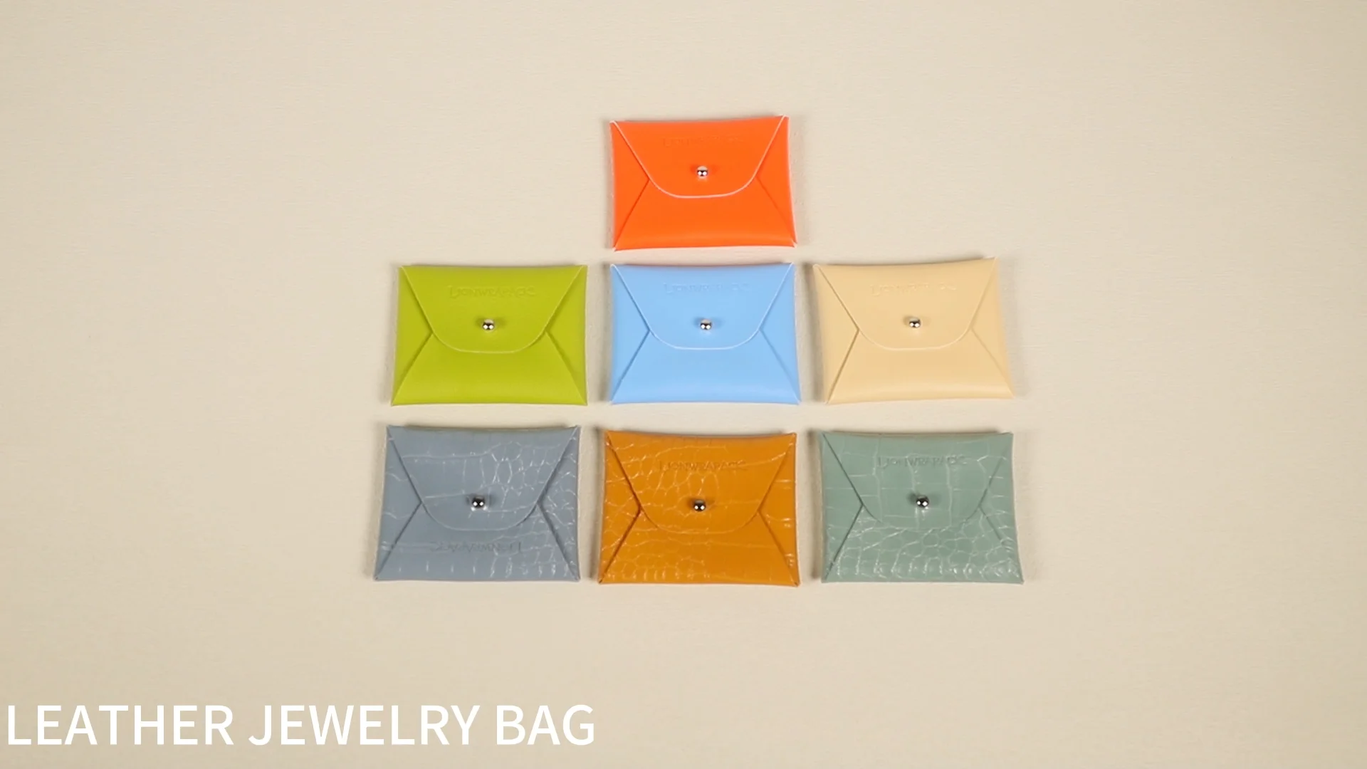 Custom Leather Jewelry Pouch With Debossed Logo Envelope Jewelry