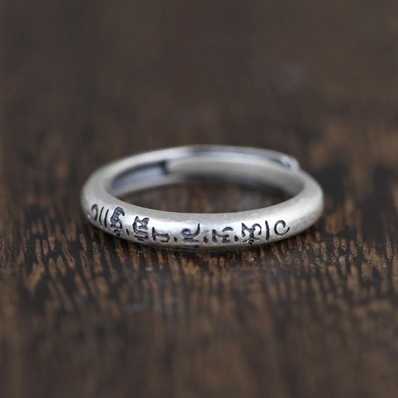 Wholesale 990 Sterling Silver Ring With Opening Of Ancient Buddhist Scriptures Jewelry Gift Aillos Buy 990 Sterling Silver Woman Ring Buddhist Scriptures Product On Alibaba Com