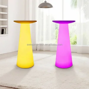 Glowing LED Bar Table with RGB Lighting for Home Kitchen Outdoor Wedding Dining & Supermarket for Nightclubs & Parties
