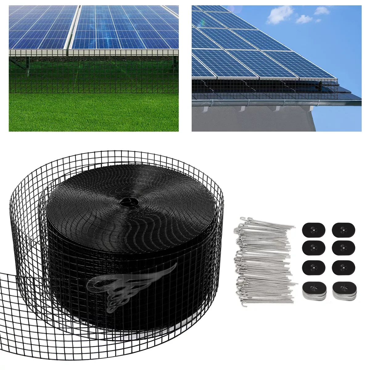Solar Fence Mesh 8"x30m 1.5mm - Galvanized Steel Solar Panel Critter Guard Bird Proofing Barrier Mesh Animal Protection Net