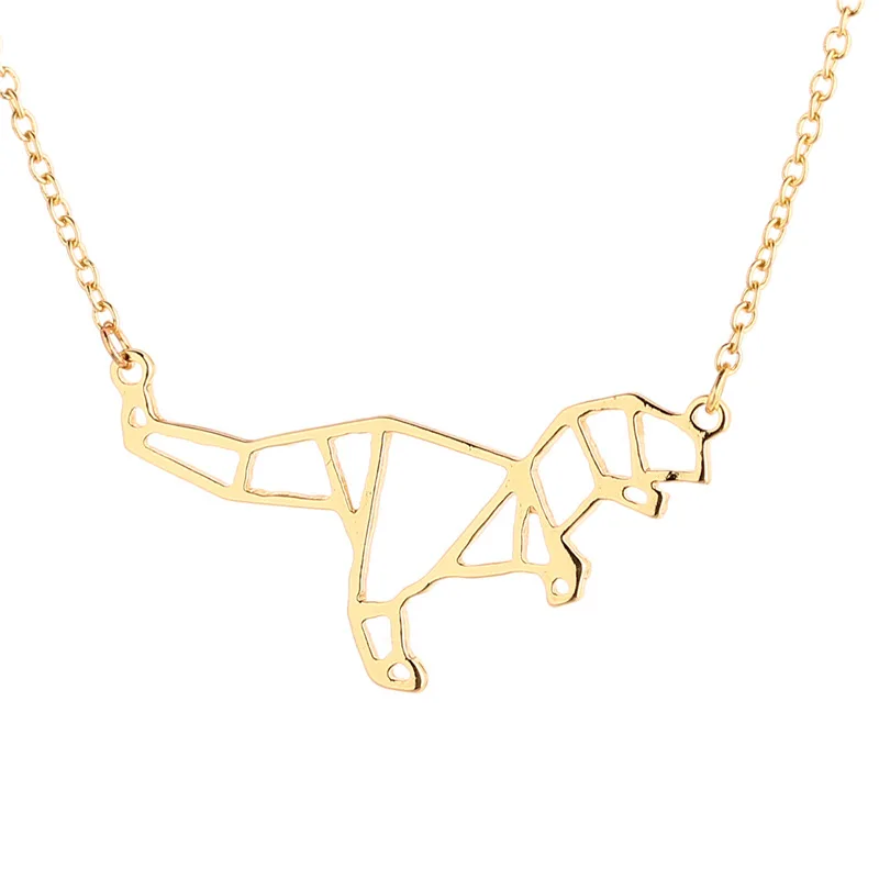 New Geometric Origami Dinosaur Necklace 