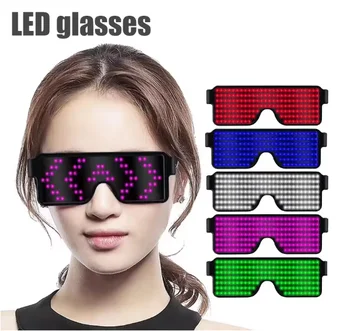 Glow Rave Party Light Up Flashing Colorful Led Shutter Display Sun Glasses