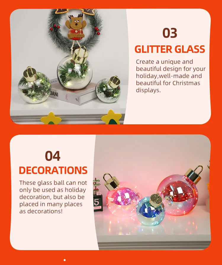 custom assorted christmas balls big ornaments x-mas balls high-class large christmas glass ball ornament factory