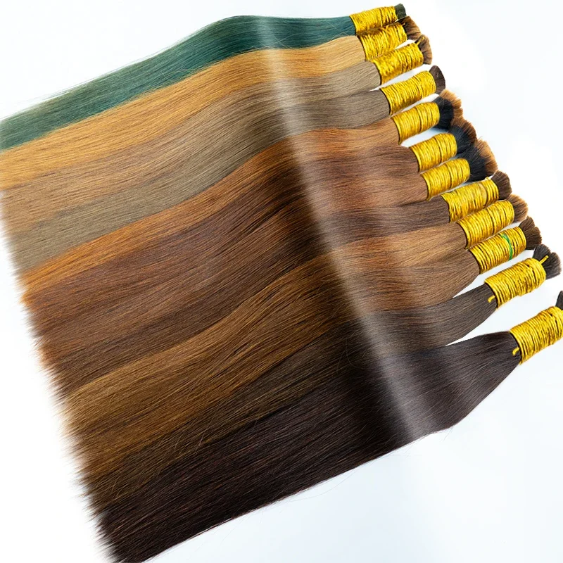 100% Real Virgin Straight Human Hair Bulk Extension 1b 613 Honey Blonde Weaving For Braiding_voghion.com