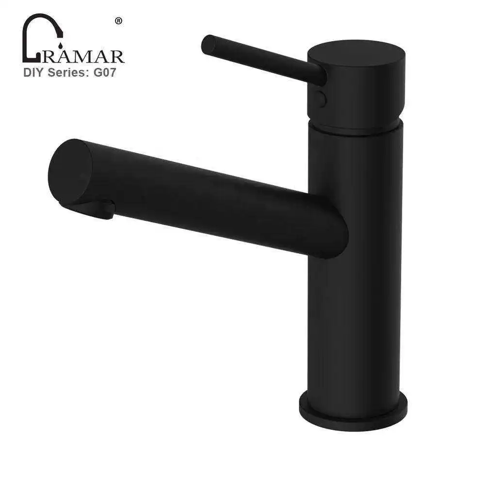 Robinet de lavabo en laiton chromé doré, Design italien, bricolage, 1.2 ou 1.5GPM Max, robinet de salle de bains noir