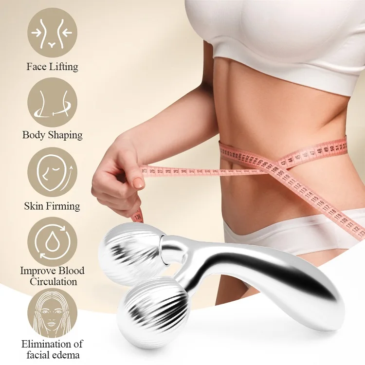TOUCHBeauty Golden Bar Manual Face Slimming Roller Handheld V Shaped Skin Lifting Massager V Facial Contour