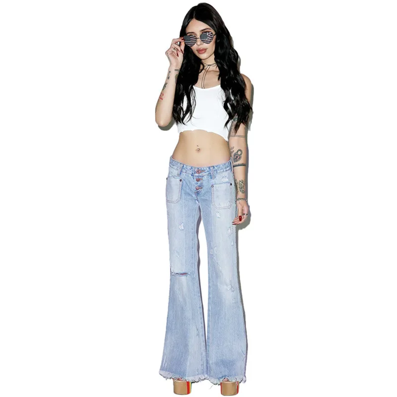 Ripped Summer Wide Leg Fashion 