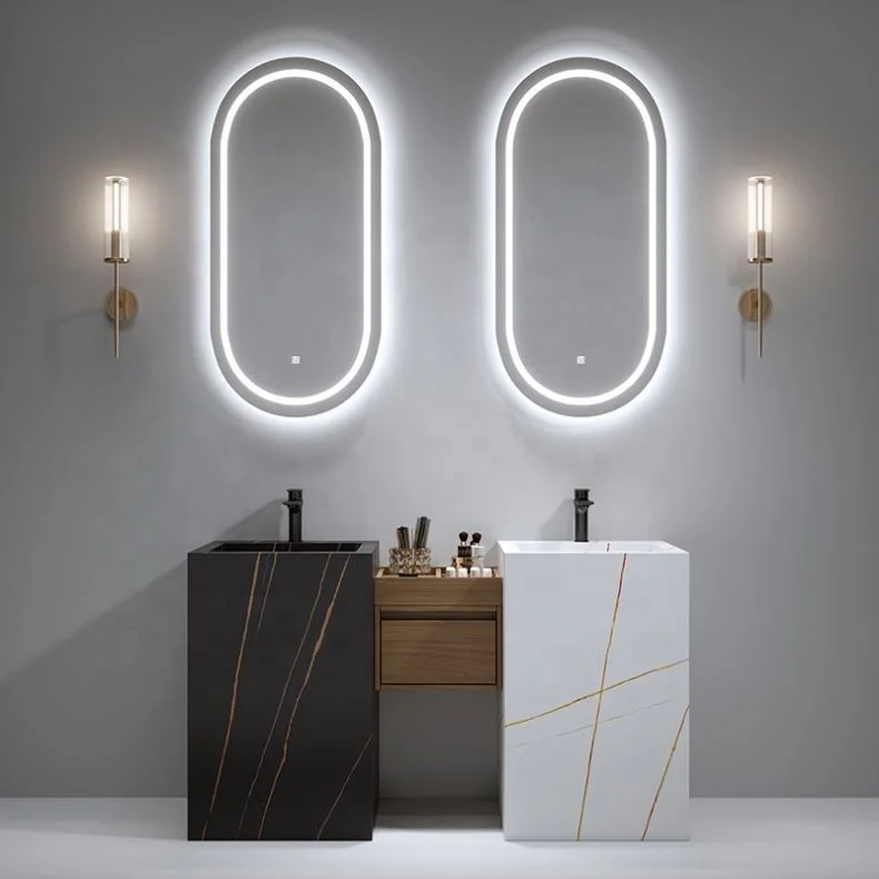 Foshan Slate Bathroom Vanity Unit With Tall Sink Unique Waterproof Finished Bathroom Cabinets