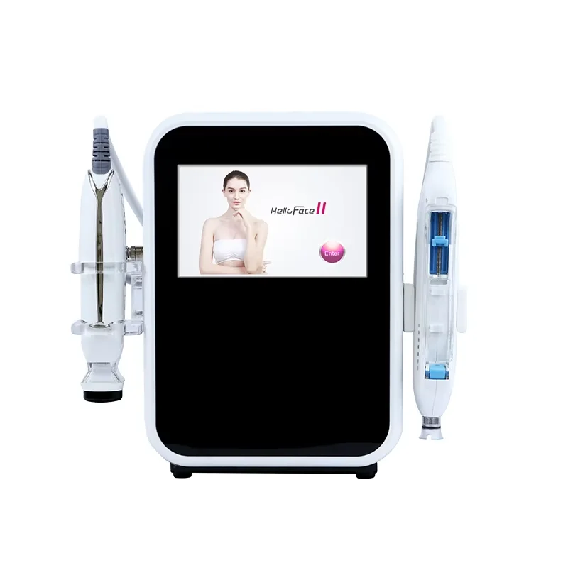 Meso Handle+Rf 2 in 1 Hello Face Plus Machine With Color Touch Screen Rf No-Needle Mesotherapy Skin Whitening Moisture Face