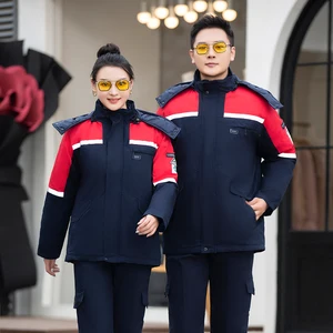 Direct Factory Custom Cotton-Padded  Gas Station Workers-Jacket for Winter Work Workwear Custom Design Workwear