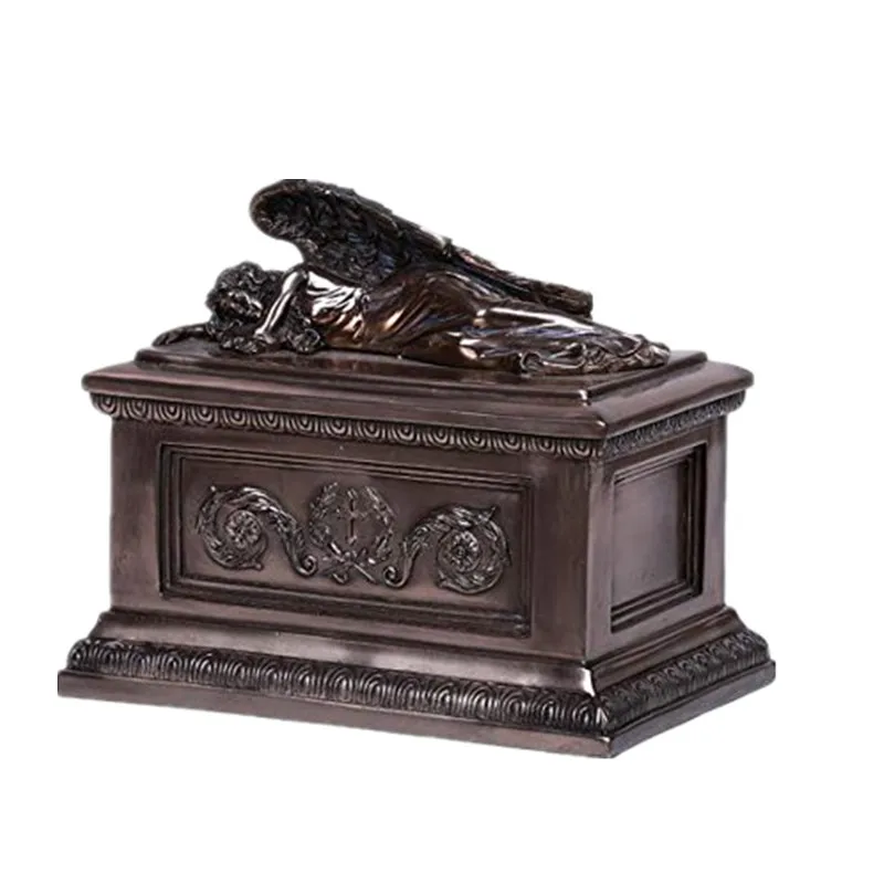 Bronze Weeping Angel Cold Cast Resin Figurine Decor Cremation keepsake