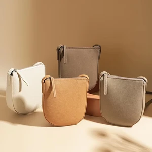 A-121 High-End All-Match Small Crossbody Cowhide Shoulder Bag New Genuine Leather Zipper Large Capacity Korean Polyester