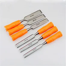 Industrial Grade Woodworking Soft Grip Hammering Chisel Set Convenient Flat Storage with Durable Plastic Handle Straight Tip