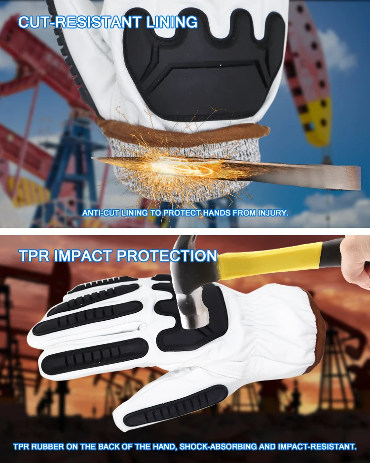 Custom Logo Anti Vibration High Impact Oil And Gas Resistant Waterproof Leather Oilfield Working