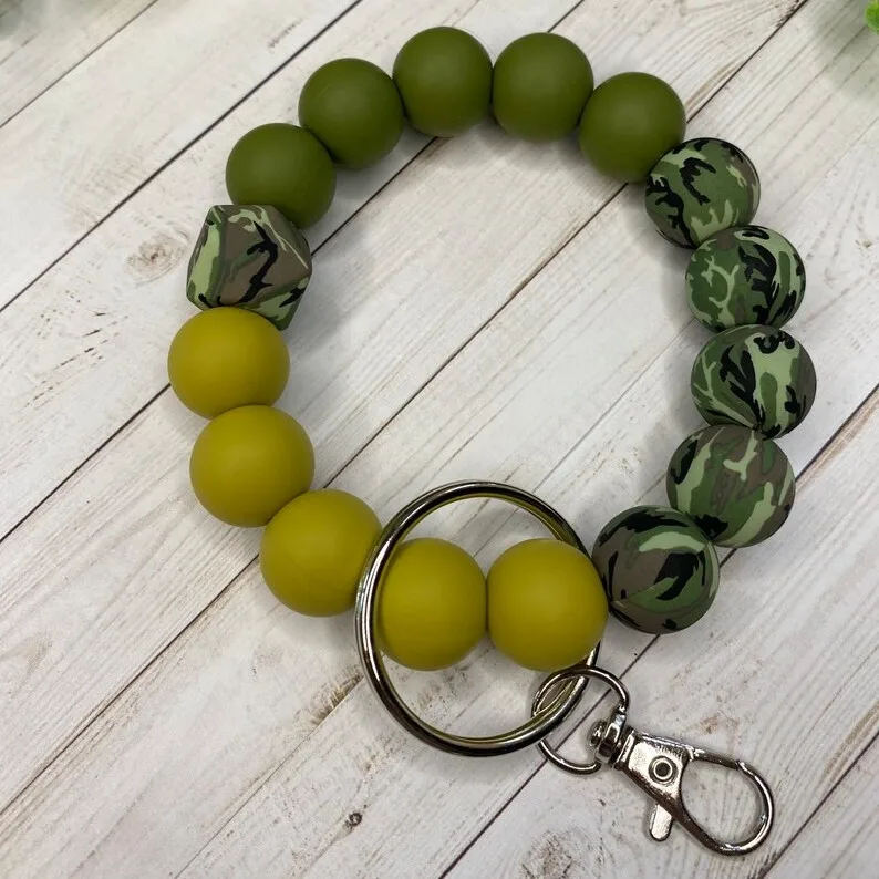 Kaotic Kreations Standard Beadable Keychain Bar - Solid Color Green