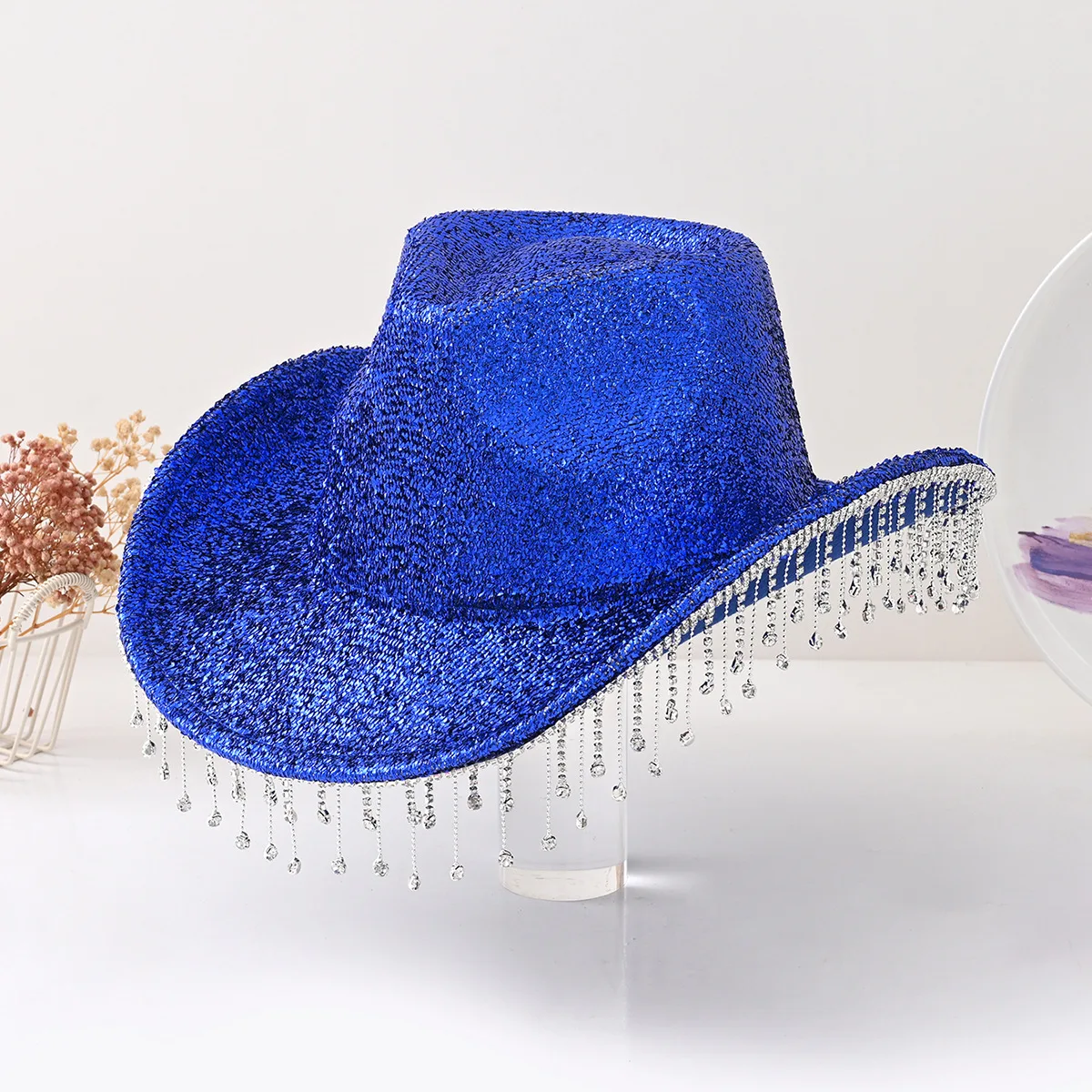 Bride to Be Cowboy Hats - Glittering Fringe & Diamond Bling